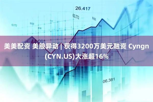美美配资 美股异动 | 获得3200万美元融资 Cyngn(CYN.US)大涨超16%